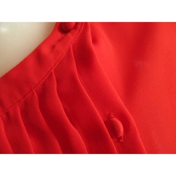 True Vintage David Matthew Red Pleated Button-Front Blouse Womens Size 10 - Picture 5 of 6